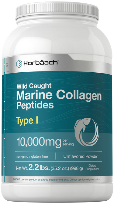 View 1 Horbaach Wild Caught Marine Collagen Peptides container on a white background