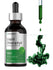 Bottle of Liquid Chlorophyll with a dropper and green liquid splash on a white background