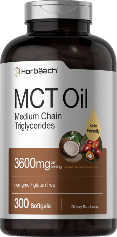 Horbaach MCT Oil supplement bottle with label