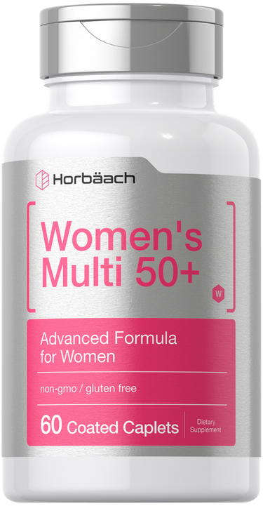 View 1 Horbaach Women's Multi 50+ supplement bottle on a white background