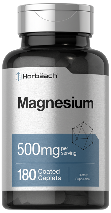 Horbaach magnesium supplement bottle with label on a white background