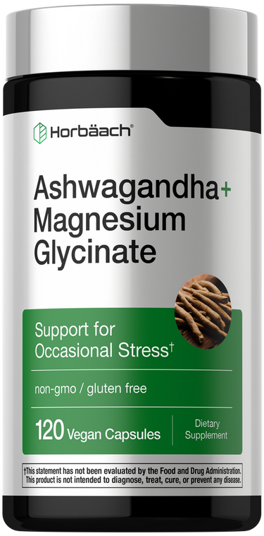 Ashwagandha and Magnesium Glycinate | 120 Vegan Capsules