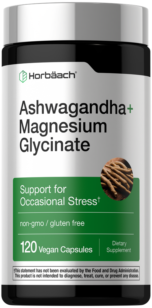 Ashwagandha and Magnesium Glycinate | 120 Vegan Capsules Ashwagandha and Magnesium Glycinate | 120 Vegan Capsules