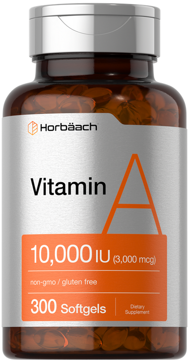 View 1 Horbaach Vitamin A supplement bottle with orange label