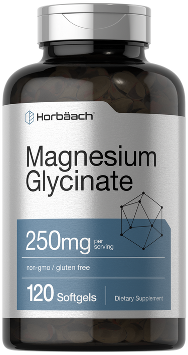 View 1 Horbaach Magnesium Glycinate supplement bottle on a white background