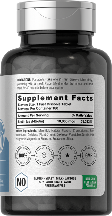 View 2 Biotina 10000 mcg | 180 Tabletas