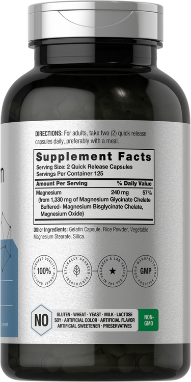 View 2 Supplement bottle with label showing 'Supplement Facts' on a white background