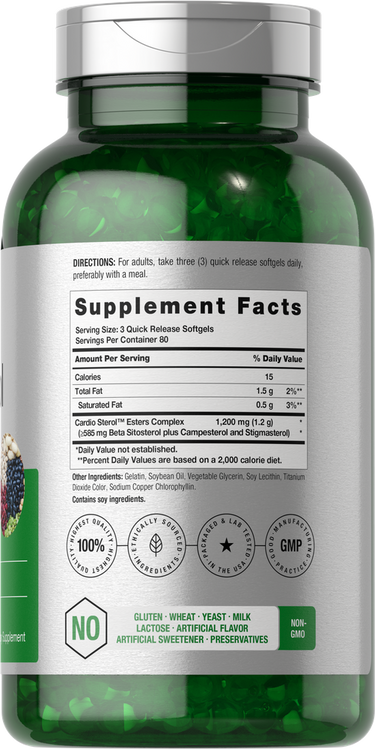 View 2 Green supplement bottle with label showing supplement facts.