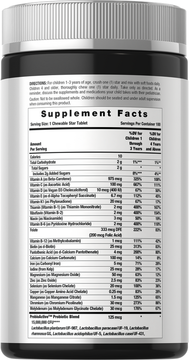 View 2 Kinder-Multivitamin mit Probiotika | 100 Tabletten