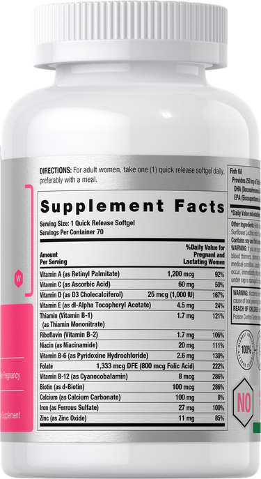 Women's Prenatal Multivitamin | 70 Softgels