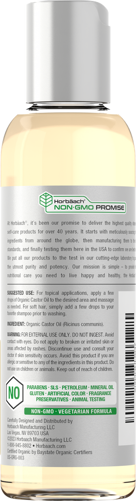View 2 Bottle of Horsflemish Non-GMO Promise oil with label and cap.