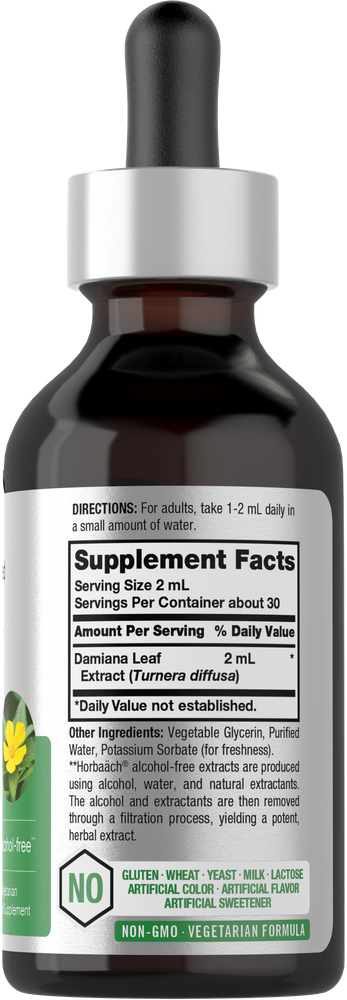 Supplement bottle with dropper labeled 'Dandelion Leaf Extract' on a white background