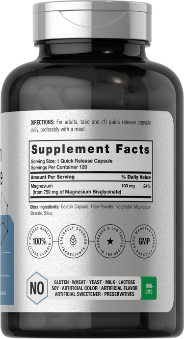 View 2 Magnesium Bisglycinate 750mg | 120 Capsules