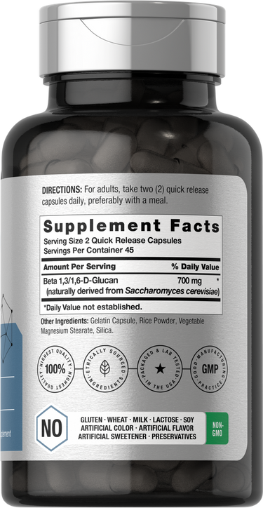 Supplement bottle with label showing 'Supplement Facts' section.