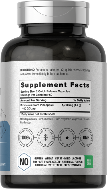 View 2 Supplement bottle with label showing dietary information and branding.