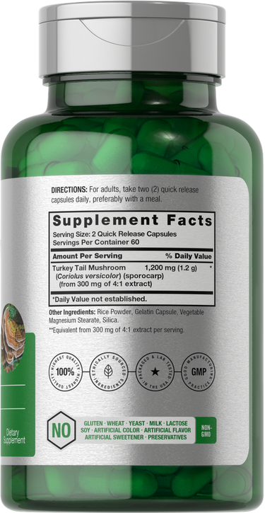 Cola de Pavo 1200mg por porción | 120 cápsulas