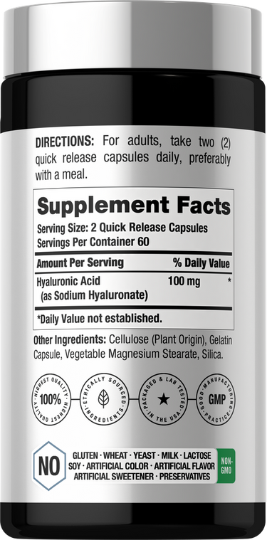 View 2 Hyaluronsäure Ergänzung 100mg | 120 Kapseln