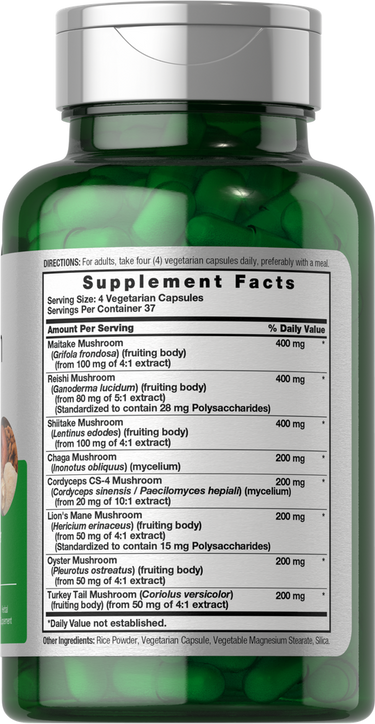 View 2 Supplement bottle with green capsules and label.