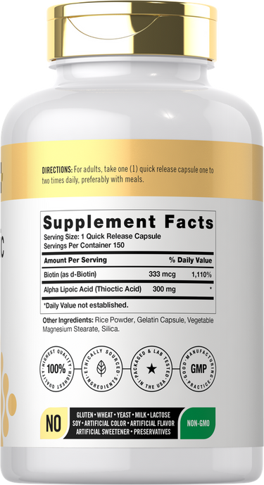 View 2 Acide Alpha Lipoïque 300mg | 150 Capsules