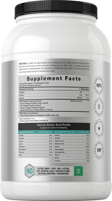 Supplement container with detailed labeling on a white background