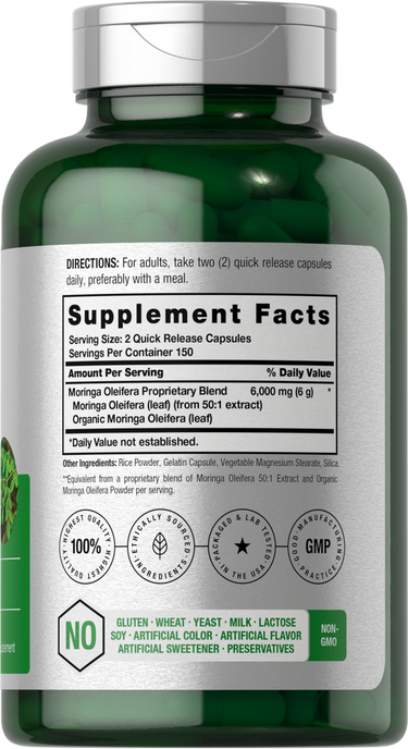 View 2 Moringa Oleifera 6000mg par portion | 300 Gélules