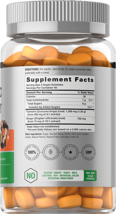 View 2 Supplement bottle with orange gummies and label