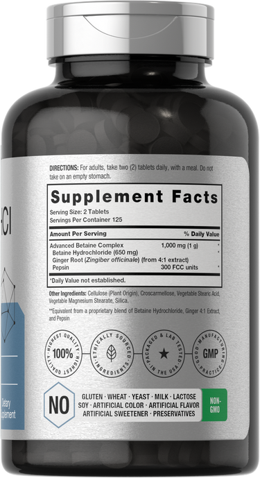 Supplement bottle with label showing 'Supplement Facts' section.
