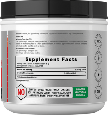 View 2 Supplement container with label showing supplement facts and ingredients.