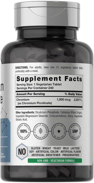 Picolinate de Chrome 1000 mcg | 240 Comprimés
