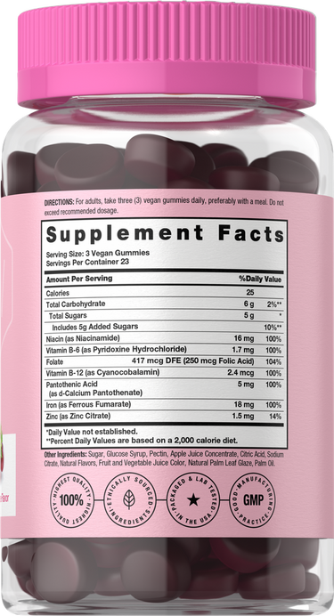 View 2 Supplement bottle with pink cap and label displaying supplement facts.