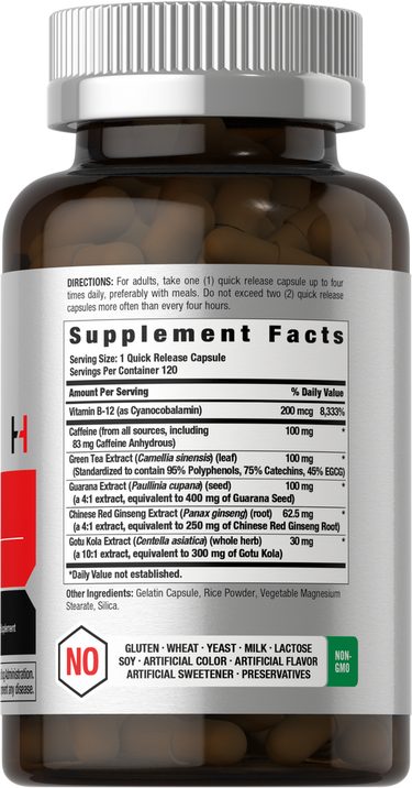 Supplement bottle with label showing 'Supplement Facts' and 'H' brand logo.