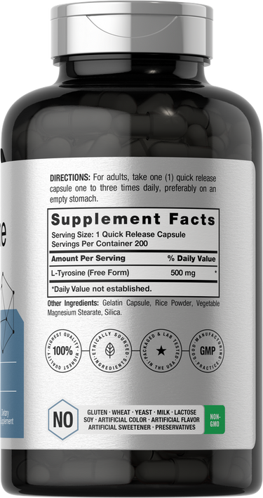 L-Tirosina 500mg | 200 Cápsulas