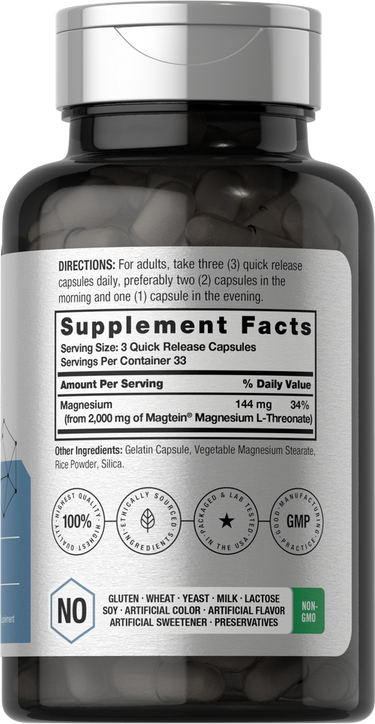 View 2 Supplement bottle with label showing details and branding.