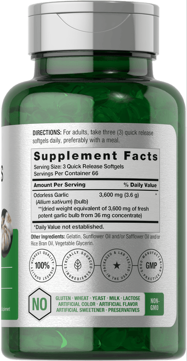 View 2 Odorless Garlic | 200 Softgels