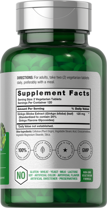 Ginkgo Biloba 120mg por porção | 240 Comprimidos