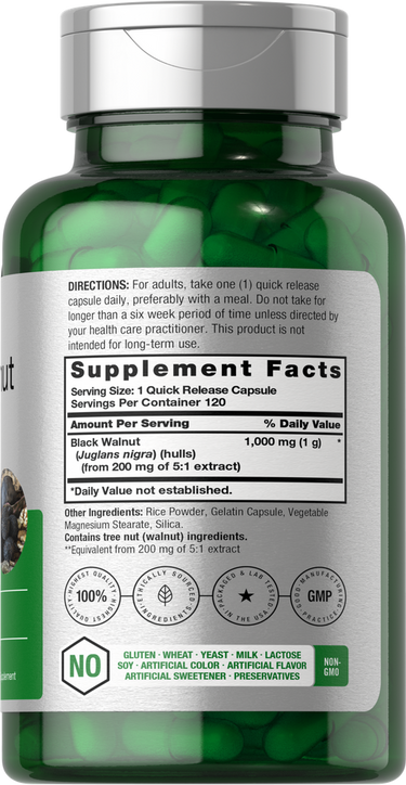 Gusci di Noce Nera 1000mg | 120 Capsule