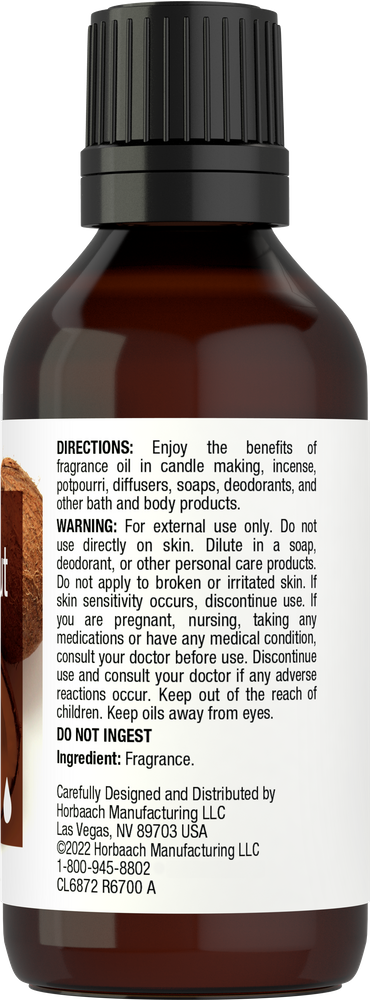 View 2 Brown bottle with black cap and white label on a white background