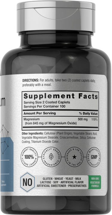 View 2 Supplement bottle with label showing 'Supplement Facts' and 'Directions' on a white background