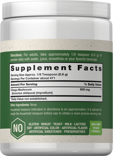View 2 Funghi Chaga | Polvere da 10oz