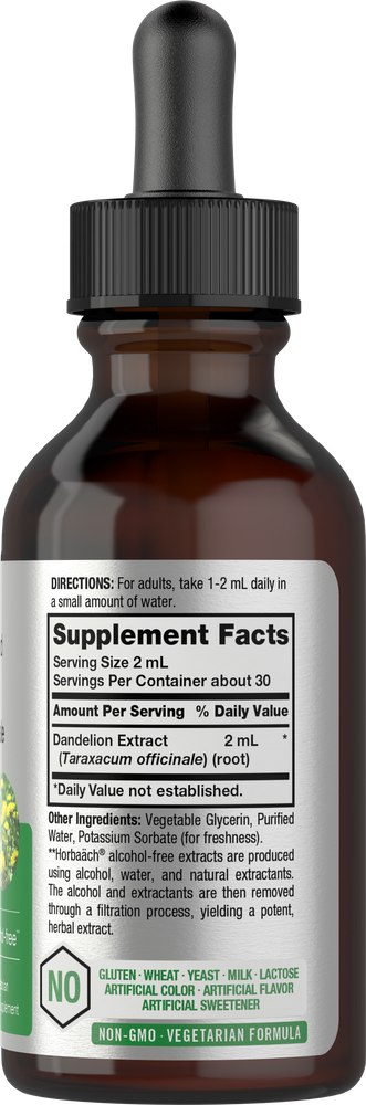 View 2 Brown glass supplement bottle with dropper cap labeled 'Supplement Facts'.