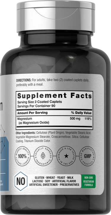 View 2 Supplement bottle with label showing details on a plain background