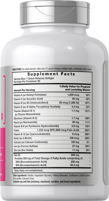 Supplement bottle with detailed label showing nutritional information.