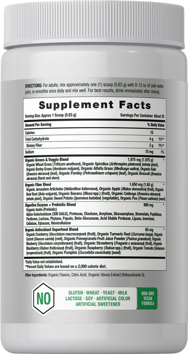 View 2 Organic Greens Powder | 5.18 oz