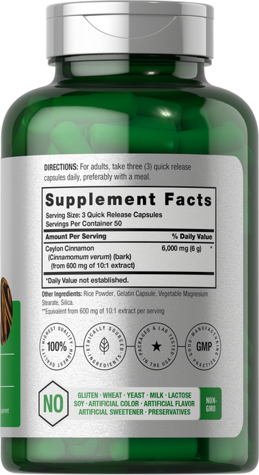 Green supplement bottle with label showing 'Supplement Facts' section.