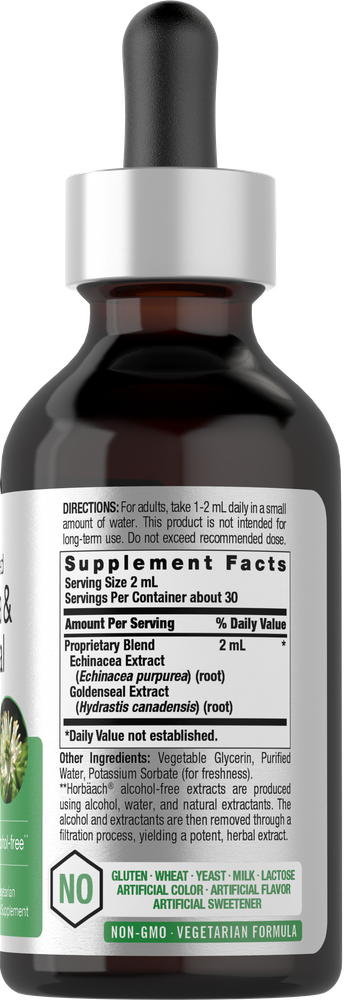 Supplement bottle with dropper labeled 'Supplement Facts' on a white background