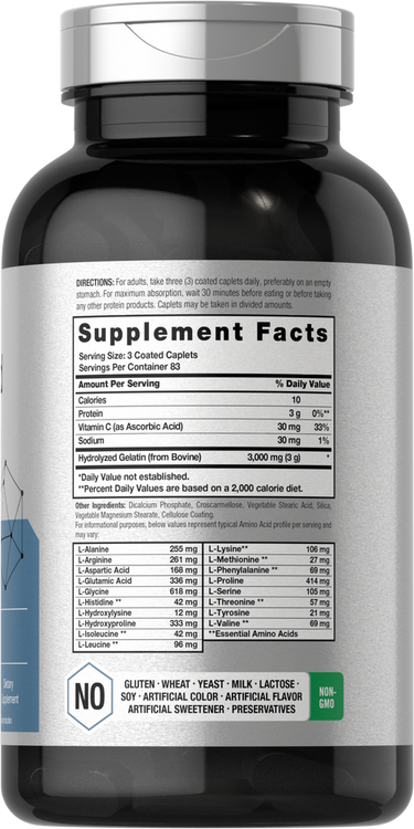 Supplement bottle with label showing 'Supplement Facts' section.