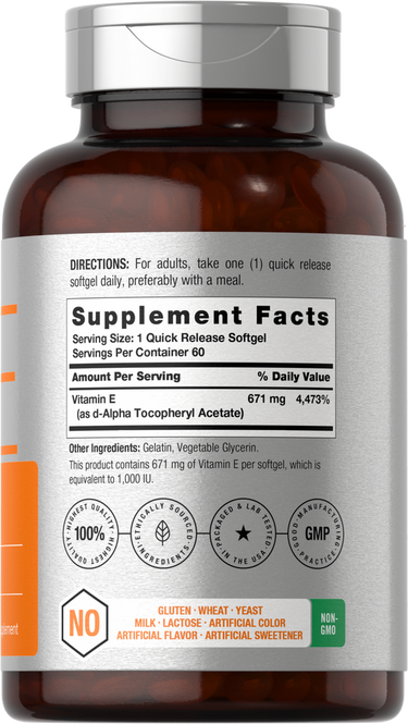 Vitamin E 1000IU | 60 Softgels