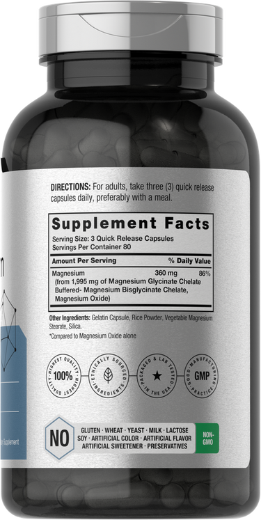View 2 Supplement bottle with label showing 'Supplement Facts' on a white background