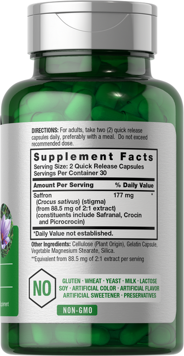 Extrato de Açafrão 177mg por porção | 60 Cápsulas