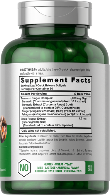 View 2 Green supplement bottle with label showing 'Supplement Facts'.